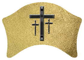 DABAN 517 BK SH GD Black 3 Crosses Shimmer Gold Background